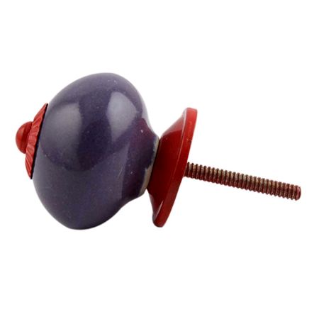 Purple Round Red Fitting Ceramic Knob